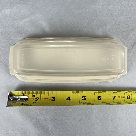 Vintage Rubbermaid Butter Dish Almond Sheer 0477 Keeper Saver - Picture 5 of 5